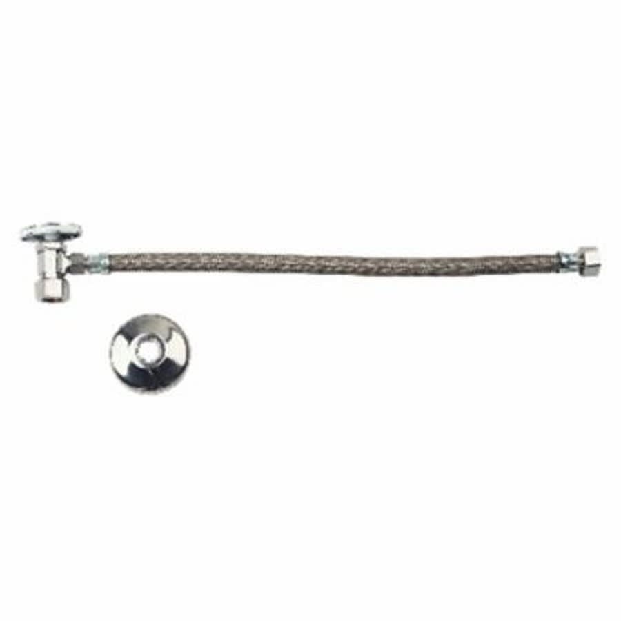 Braided Toilet Supply Kit, Brass, Polished Chrome