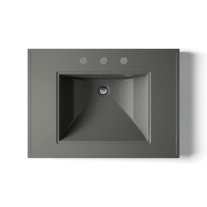 Memoirs Stately 30" Fireclay Pedestal Bathroom Sink with 3 Holes Drilled and Overflow