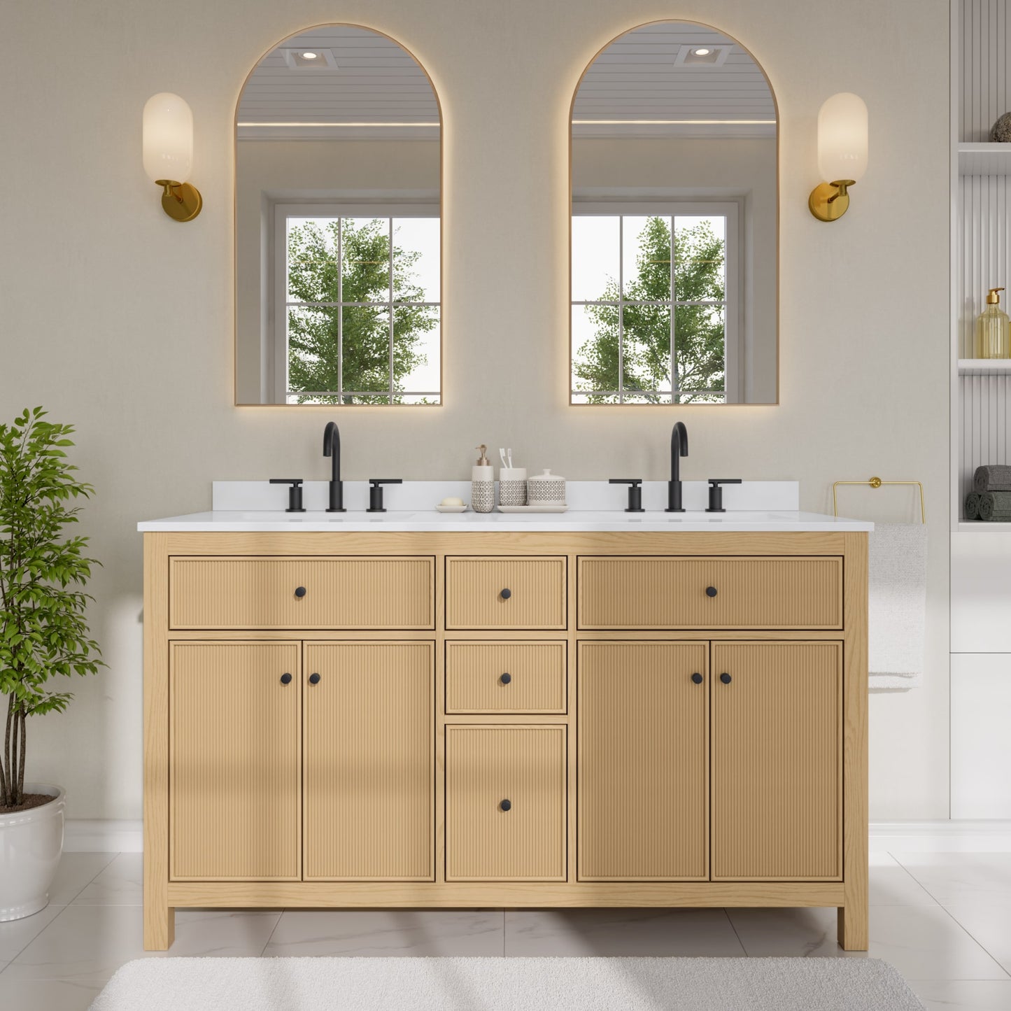 Pendry Double Bathroom Vanity - 60W x 35H x 22D