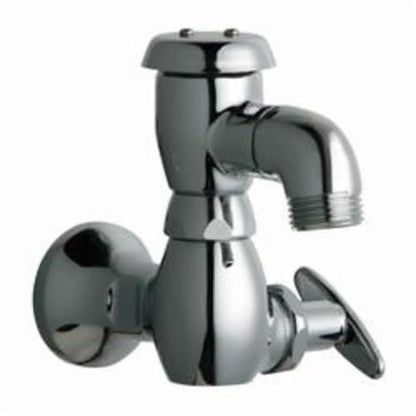 Sill Faucet, Wall Mount, Tee Handle, Polished Chrome