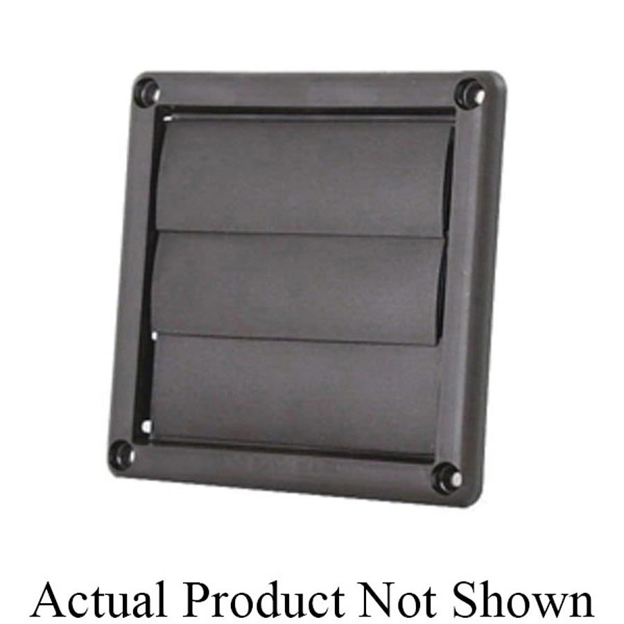 Wall Vent With Movable Louver, 4-1/8 in ID x 4-1/4 in OD x 6 in L x 7/16 in W x 6 in H, Plastic