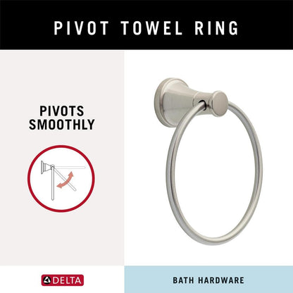 Casara Wall Mount Round Closed Towel Ring Bath Hardware Accessory in Brushed Nickel