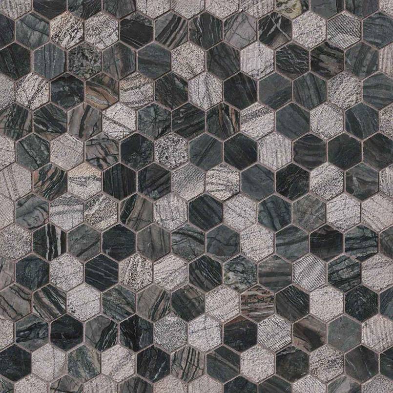 Henley Multi Finish Hexagon Mosaic Tile