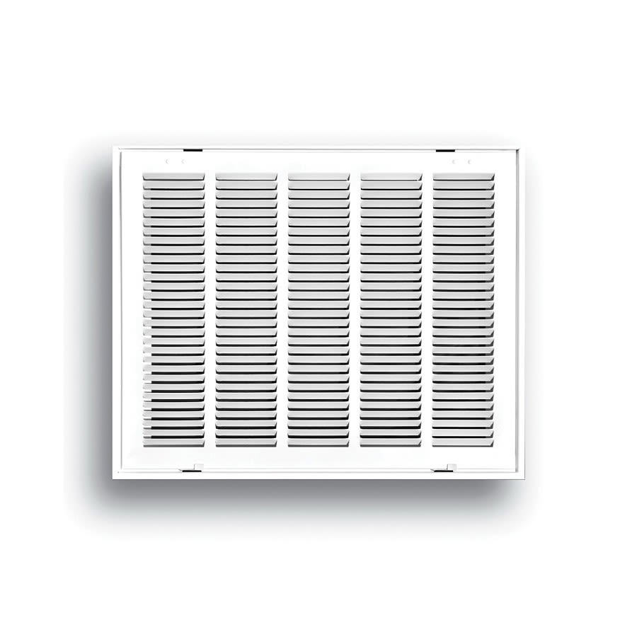 Stamped Fixed Hinge Face Return Filter Grille, 12 x 12 in, 1/2 in Spacing, 1 in Filter, Steel, White