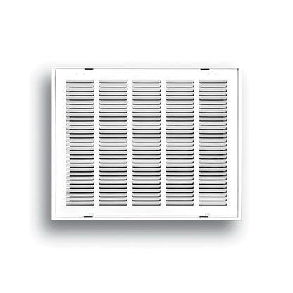 Stamped Fixed Hinge Face Return Filter Grille, 12 x 12 in, 1/2 in Spacing, 1 in Filter, Steel, White