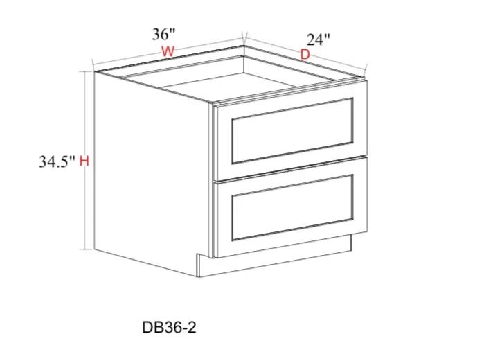 Farm Sink Base Cabinet- 36"W x 34- 1/2"H x 24"D