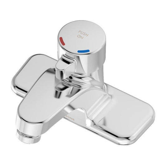 Metering Lavatory Faucet, 1 Handle, 2-Hole, 0.5 gpm, Polished Chrome