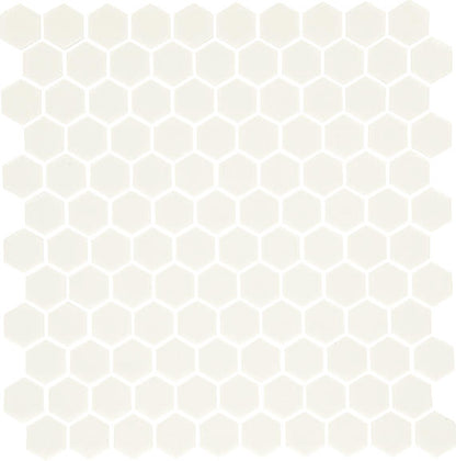Uptown Glass Matte Alabaster Hexagon 1X1 Matte
