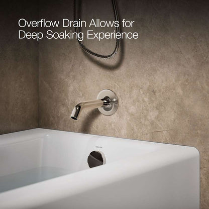 Bellwether Bath Tub 60" L x 30 1/4" W Cast Iron Soaking for Three Wall Alcove Installations with Integral Apron and Right Drain