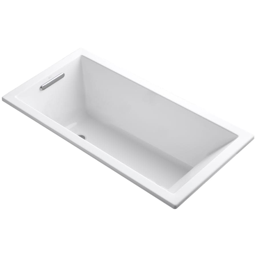 Underscore Collection 60" Drop In Deep Soaker Bath Tub with Slotted Overflow and Reversible Drain