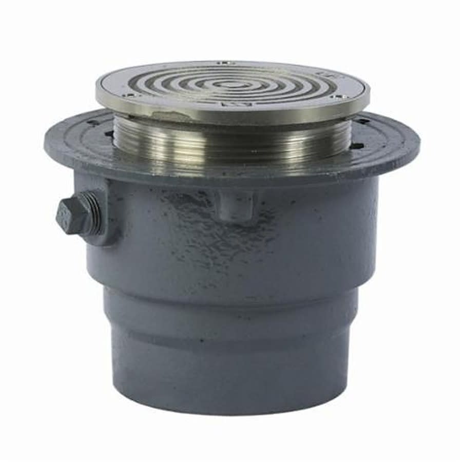 Cleanout With Top, 4 in Outlet, No Hub, 5-1/8 in Cover, Round, Nickel Bronze