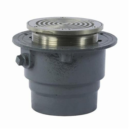 Cleanout With Top, 4 in Outlet, No Hub, 5-1/8 in Cover, Round, Nickel Bronze