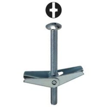 Toggle Anchor, 1/4 in, 3 in L, Electrogalvanized