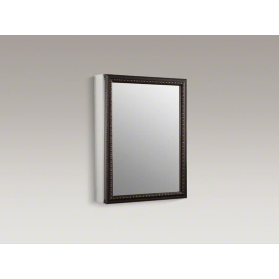 20" x 26" Single Door Reversible Hinge Framed Mirrored Medicine Cabinet with Oil Rubbed Bronze Finish