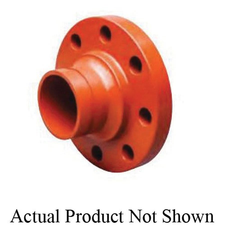 Raised Face Nipple, 2-1/2 in, Groove, Carbon Steel, Enamel Painted