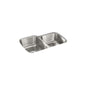 McAllister® Double Bowl Kitchen Sink, Under Mount, 31-1/2 x 20-1/2 in, 8 in Bowl Depth, 18 ga Luster Steel, Stainless