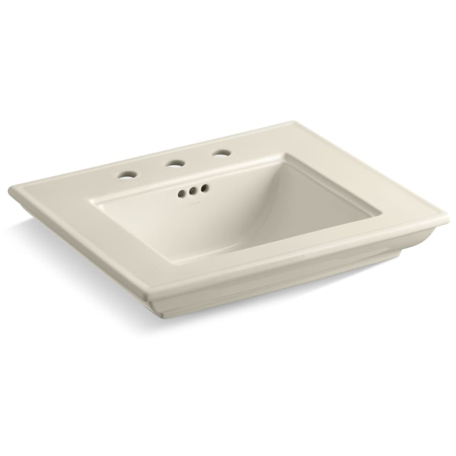 Memoirs Stately 24-1/2" Fireclay Pedestal Sink with Overflow and 3 Faucet Holes at 8" Centers