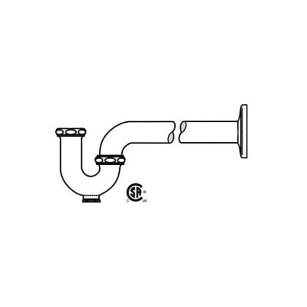 Tubular P-Trap, 1-1/4 x 1-1/2 in, 17 ga, Polished Chrome