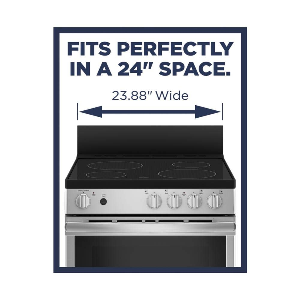 24"W Electric Smooth  Range Stainless Steel