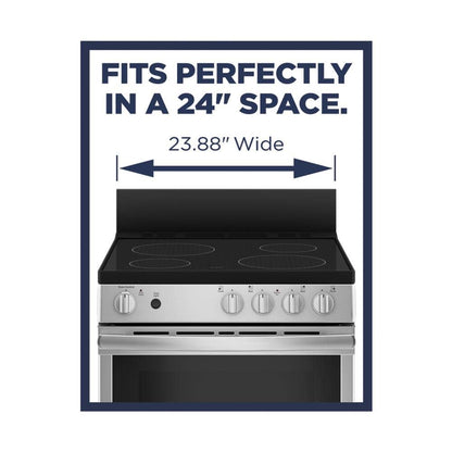 24"W Electric Smooth  Range Stainless Steel