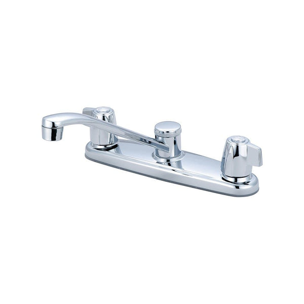 Elite Kitchen Faucet, Deck Mount, ADA, 2 Blade Handle, 3-Hole, Polished Chrome