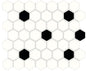 Keystones Arctic White/Black Hexagon 1X1 Matte