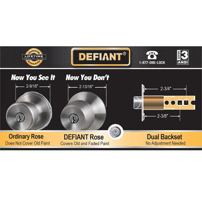 Defiant Brandywine Stainless Steel Single Cylinder Keyed Entry Project Pack