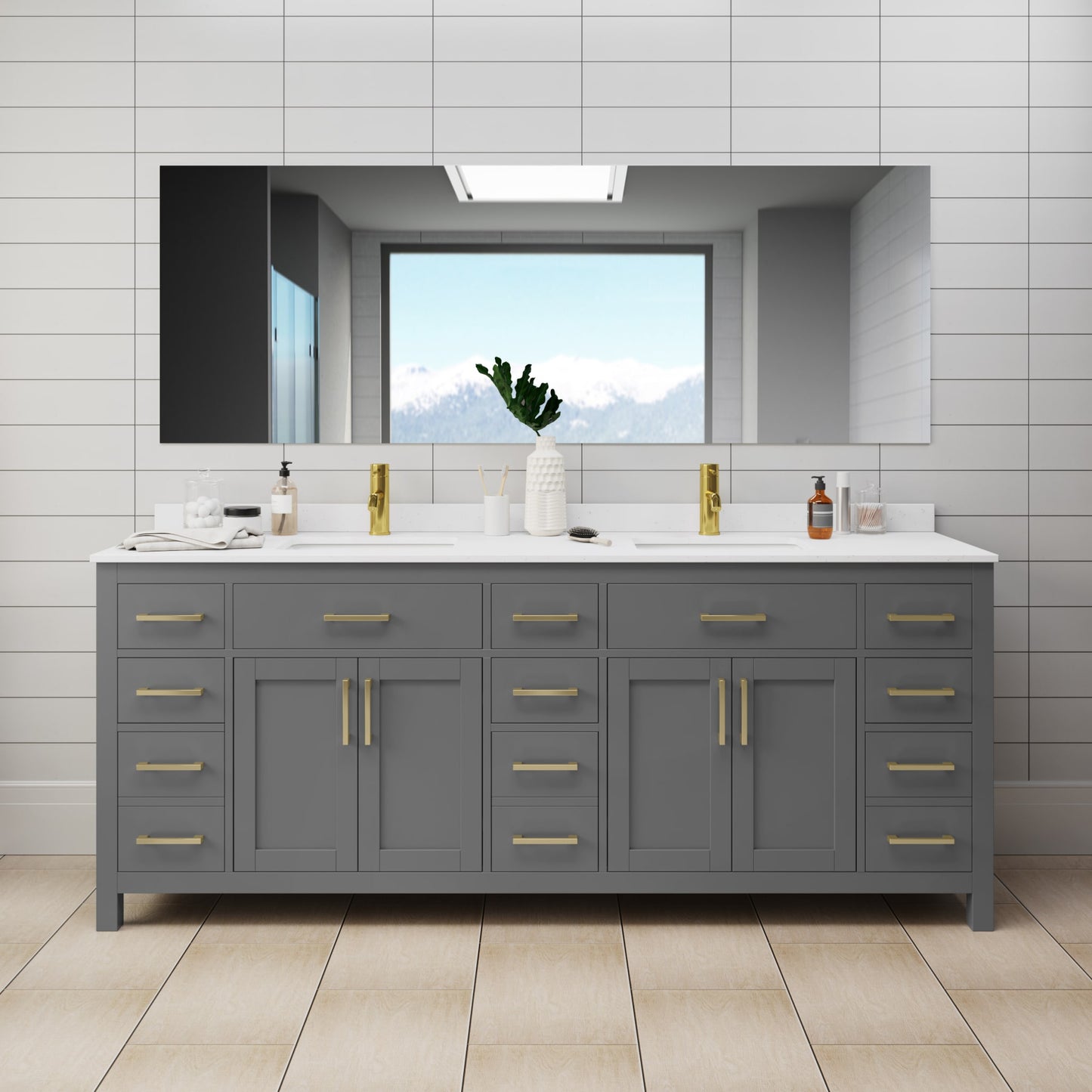 Beckett Double Bathroom Vanity - 84W x 35H x 22D