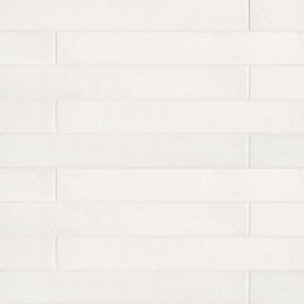 Allora 3" x 24" Matte Porcelain Tile in Solid White