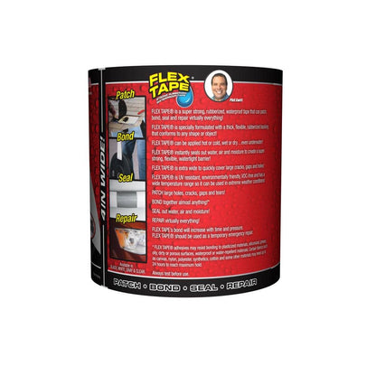 Flex Tape Black 4 in. x 5 ft. Strong Rubberized Waterproof Tape (4-Pack)