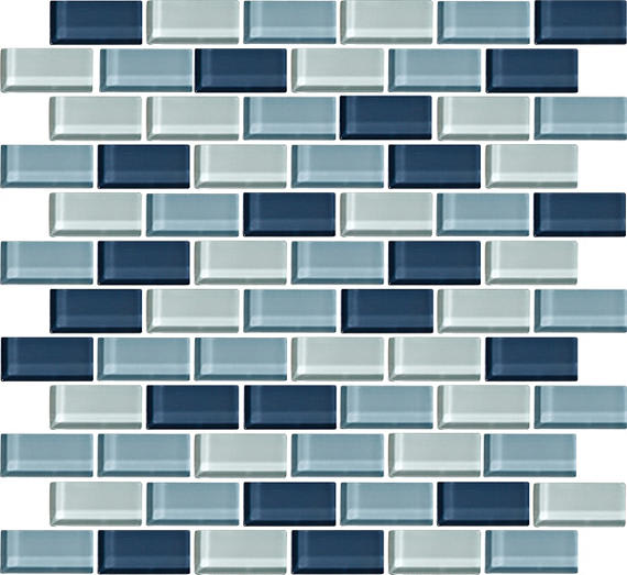 Color Wave Winter Blues Straight Joint 1X1 Glass
