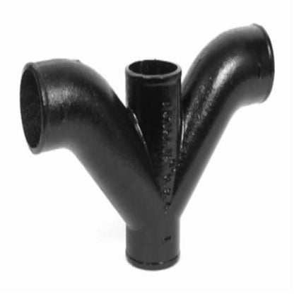 Double Combination Wye and 1/8 Bend, 4 in, No Hub, Cast Iron