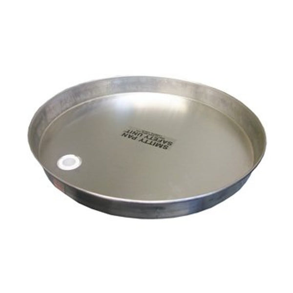 Tank Heater Pan, Round, 24 in Dia, Bottom Connection, Aluminum