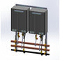 In-Line Tankless Rack, Wall Mount, 2 Units, Outdoor, 398 Kbtu/hr, Natural Gas