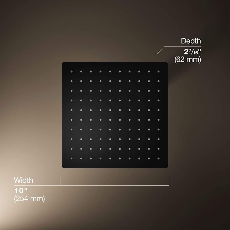 Honesty Square 10" Single Function 1.75 GPM Rainhead with MasterClean Sprayface