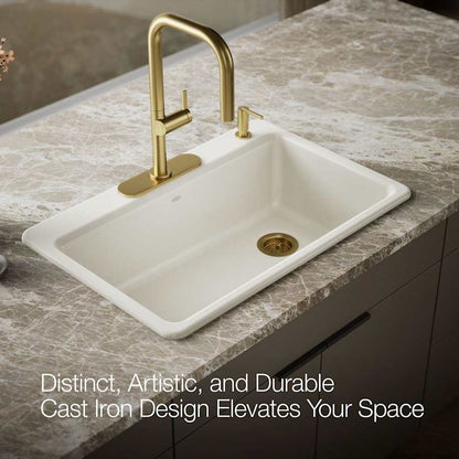 Riverby 33" Single Basin Top-Mount Enameled Cast-Iron Kitchen Sink