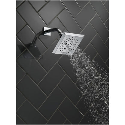 Universal Showering 5-13/16" Square 1.75 GPM Shower Head Full Spray Pattern with Touch Clean and H2Okinetic Technology