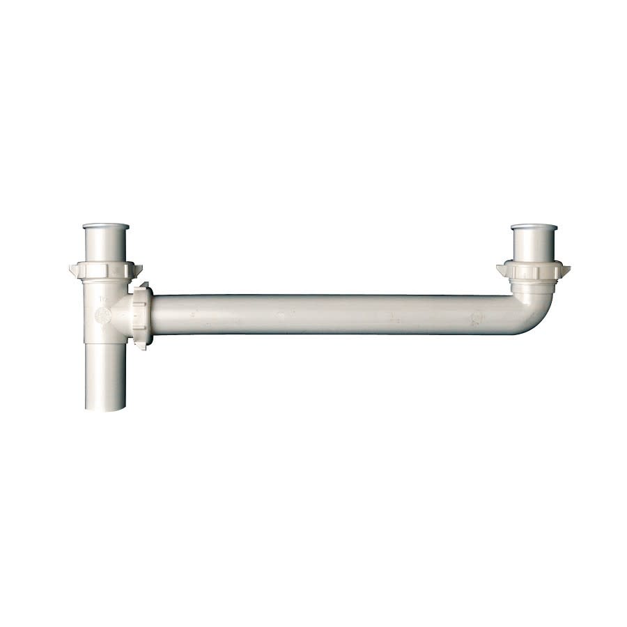 Continuous Waste, End Outlet, 1-1/2 in, PVC, White