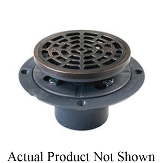 Shower Pan Drain, 2 in, Hub, 4-7/16 in, Grid, ABS Drain, Nickel Bronze