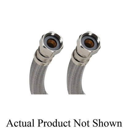 Braided Water Heater Flex, 3/4 in, FNPT, 18 in L, Stainless Steel