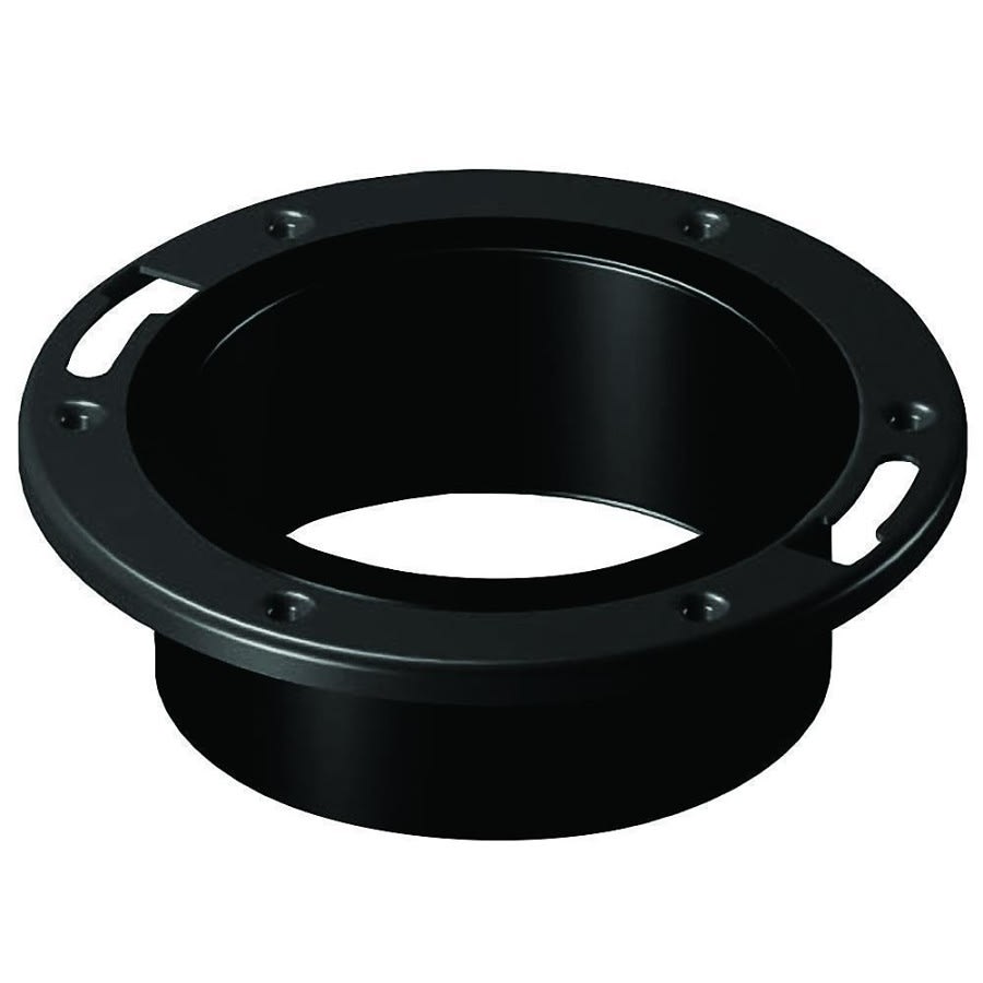 DWV Metal Ring Closet Flange, 4 in, Hub, ABS