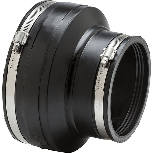 Transition Coupling, 4 in, Clay x Clay, Rubber