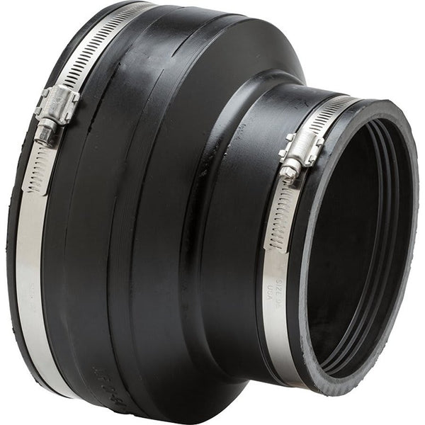 Transition Coupling, 4 in, Clay x Clay, Rubber