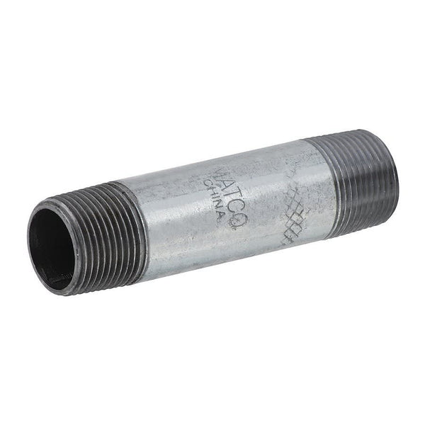 Right & Left Nipple, 3 in, 4 in L, MNPT, Steel, Galvanized, SCH 40/STD