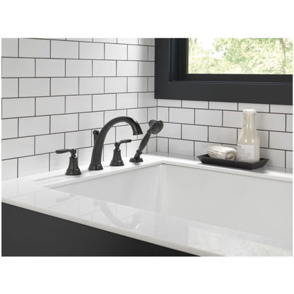 Woodhurst Deck Mounted Roman Tub Filler with Built-In Diverter - Includes Hand Shower