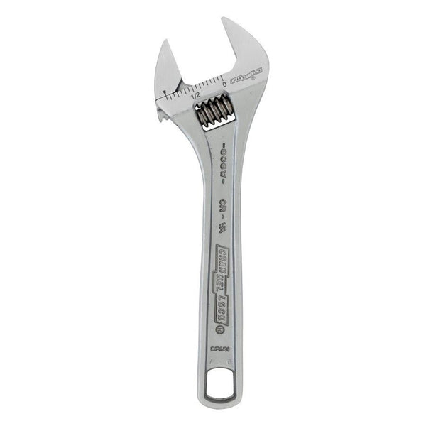 6 in, Adjustable Wrench, 15/16 in Wide, Chrome