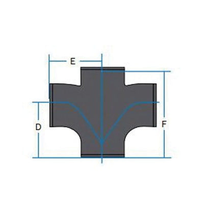 Cross, 4 in, No Hub, Cast Iron