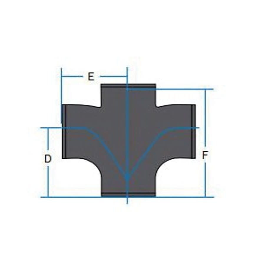 Cross, 2 in, No Hub, Cast Iron