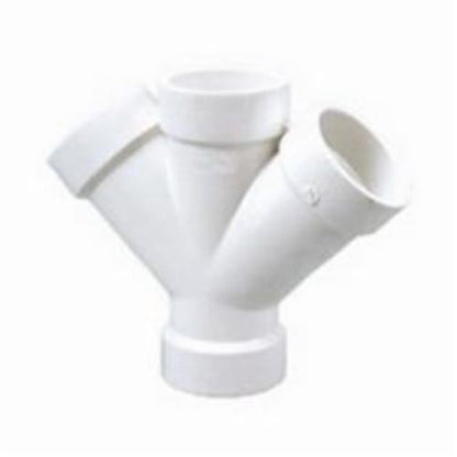 Double Wye, 6 in, Hub, DWV, PVC