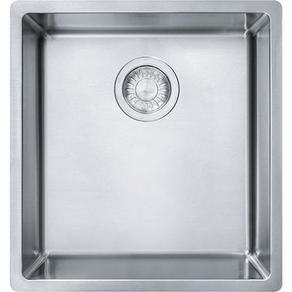 Cube Single Bowl Bar Sink, Under Mount, 16-1/2 x 17-3/4 in, 9 in Bowl Depth, 18 ga Satin Steel, Stainless